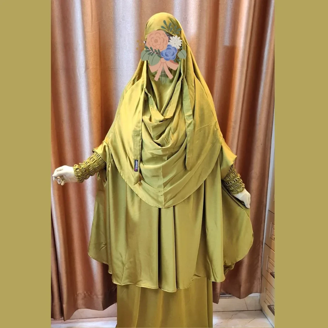 Dubble Part Cherry Georgette Fabric  khimar scarf Set CG108