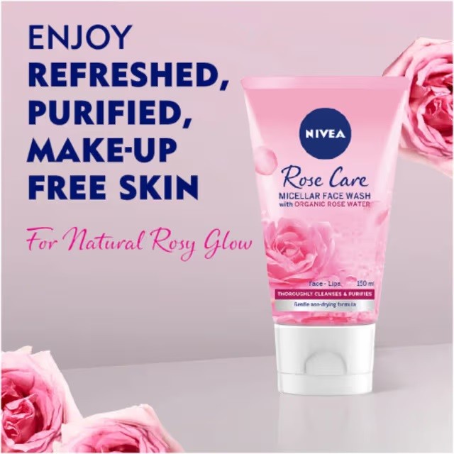 Nivea Rose Care Micellar Face Wash with Organic Rose Water 150ml